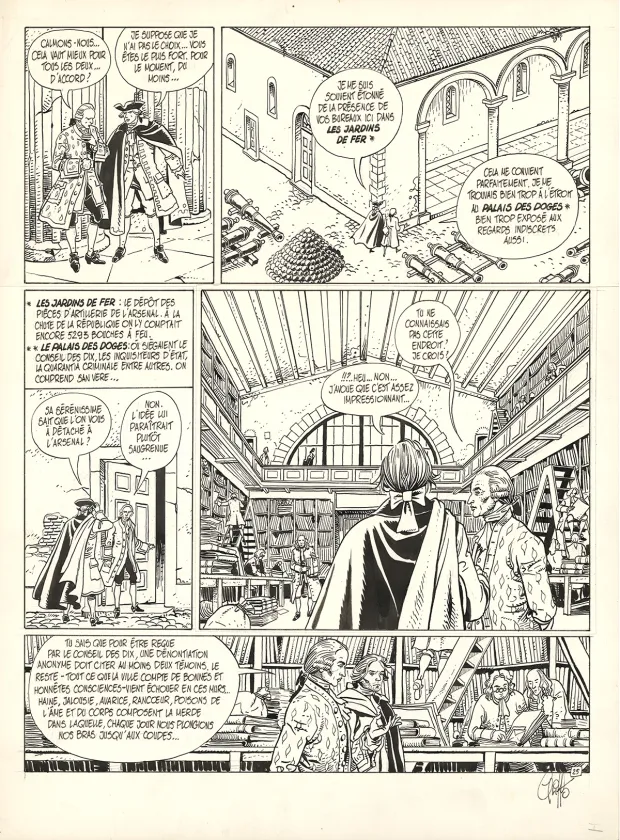 Planche noir et blanc, Giacomo C., Le Masque dans la bouche d'ombre (T.1),  Griffo