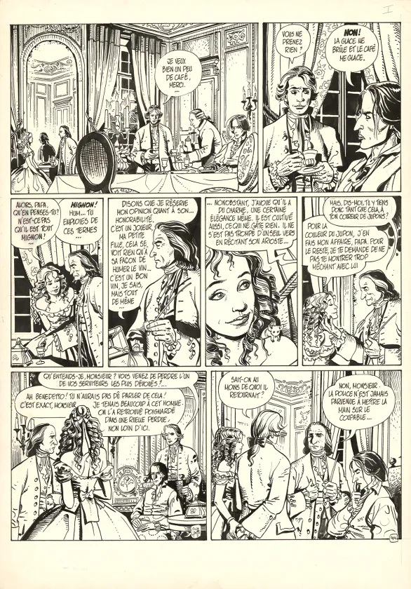 Planche noir et blanc, Giacomo C., Le Masque dans la bouche d'ombre (T.1),  Griffo
