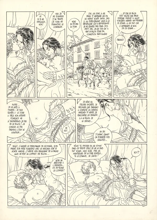Black and white original page, Giacomo C., La Bague des Fosca (T.6),  Griffo