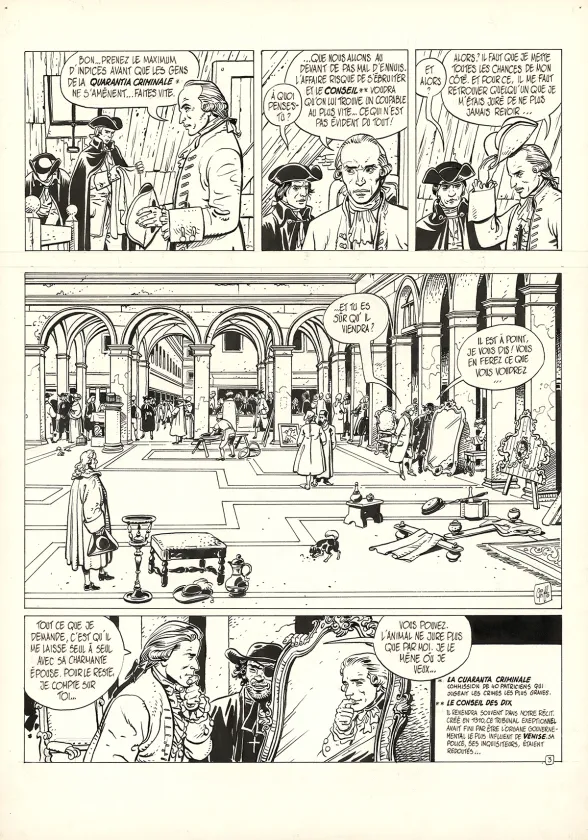 Planche noir et blanc, Giacomo C., Le Masque dans la bouche d'ombre (T.1),  Griffo