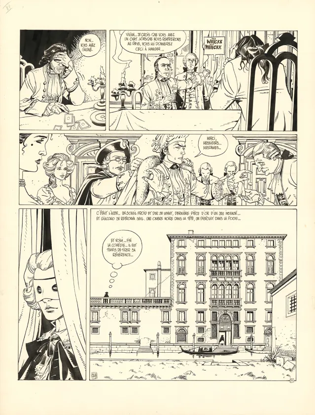 Planche noir et blanc, Giacomo C., La Dame au cœur de suie (T.3),  Griffo