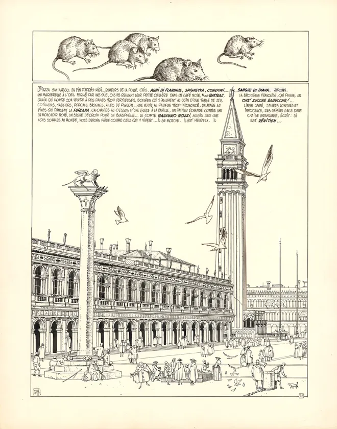 Planche noir et blanc, Giacomo C., La Chute de l'ange (T.2),  Griffo