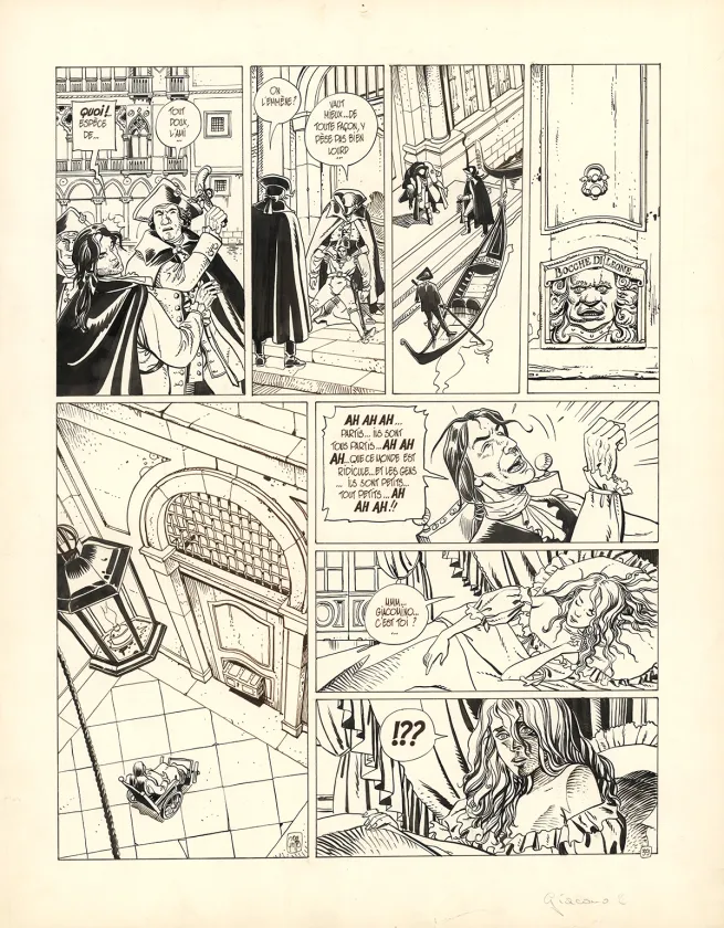 Planche noir et blanc, Giacomo C., La Chute de l'ange (T.2),  Griffo