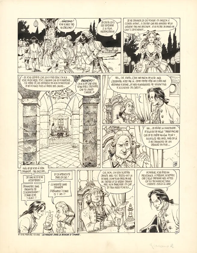 Planche noir et blanc, Giacomo C., La Chute de l'ange (T.2),  Griffo