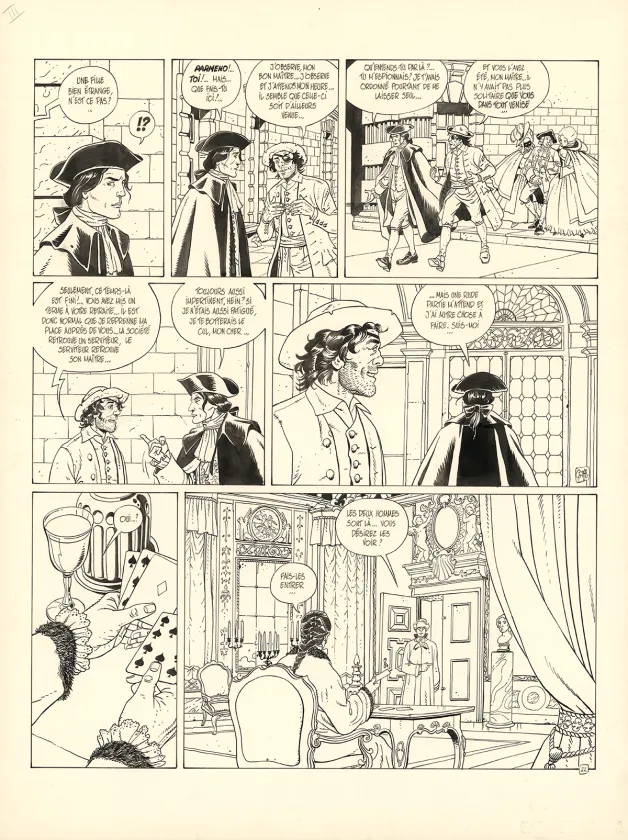 Planche noir et blanc, Giacomo C., La Dame au cœur de suie (T.3),  Griffo