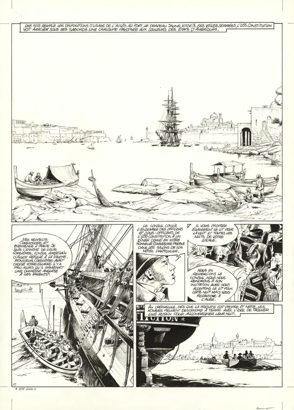 Planche noir et blanc, USS Constitution, Livre II - Il y a deux justices en mer, celle des gradés et celle des sans grades (T.2), Franck Bonnet