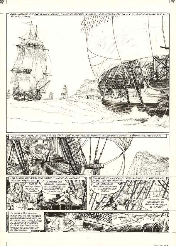 Planche noir et blanc, USS Constitution, Livre I - La Justice à terre est souvent pire qu'en mer (T.1), Franck Bonnet