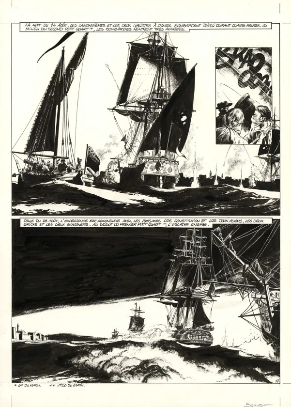 Planche noir et blanc, USS Constitution, Livre III - À terre comme en mer, justice sera faite (T.3), Franck Bonnet