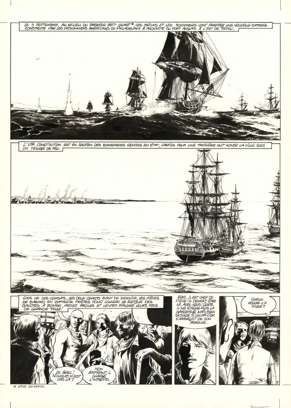Planche noir et blanc, USS Constitution, Livre III - À terre comme en mer, justice sera faite (T.3), Franck Bonnet