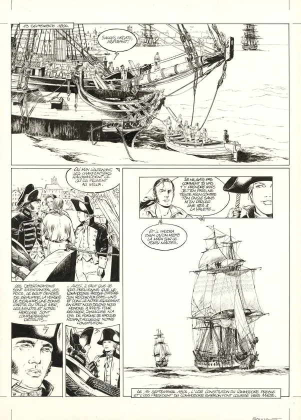 Planche noir et blanc, USS Constitution, Livre III - À terre comme en mer, justice sera faite (T.3), Franck Bonnet