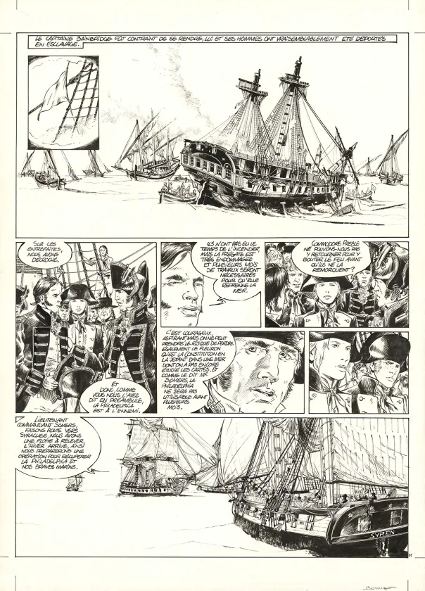 Planche noir et blanc, USS Constitution, Livre I - La Justice à terre est souvent pire qu'en mer (T.1), Franck Bonnet