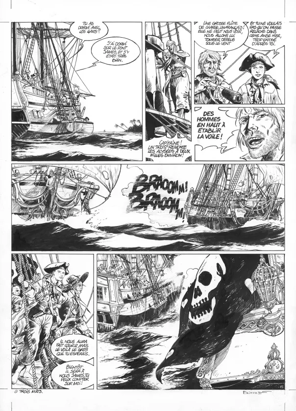 Planche noir et blanc, Ann Bonny, la louve des Caraïbes, Livre I (T.1), Franck Bonnet