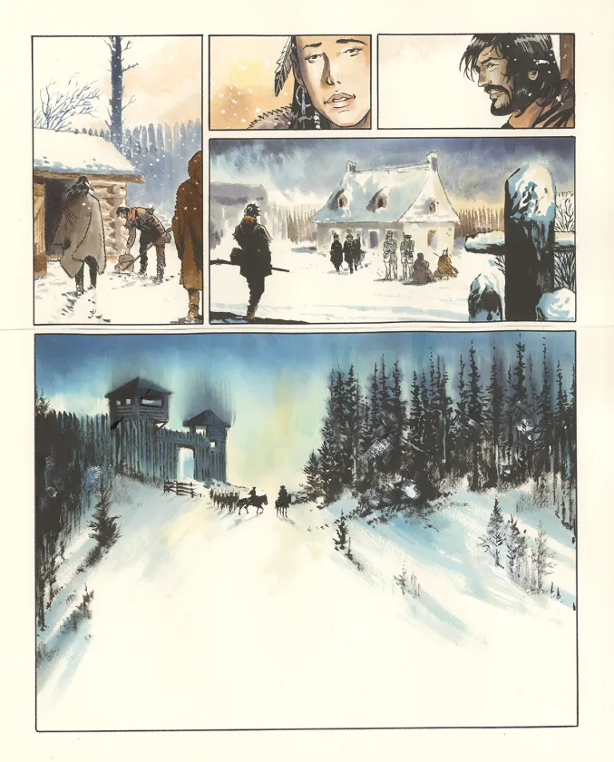 Colored original page, Nouvelle France, Bernard Vrancken