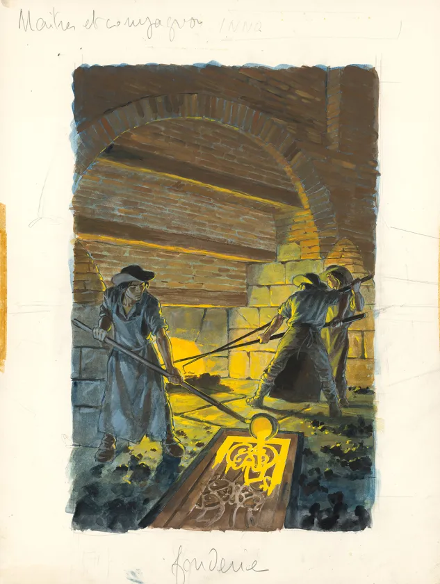 Illustration couleur, La Vie privée des Hommes, Au temps de Louis XV et des guerres en dentelle... (T.24), Pierre Joubert