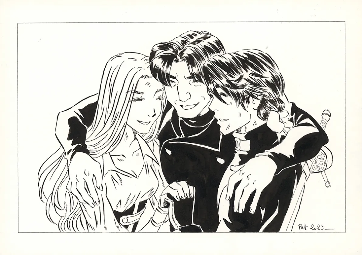Illustration noir et blanc, La Rose écarlate , Patricia  Lyfoung 