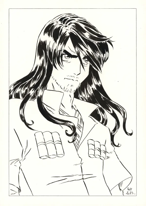 Illustration noir et blanc, La Rose écarlate , Patricia  Lyfoung 