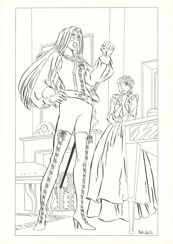 Illustration noir et blanc, La Rose écarlate , Patricia  Lyfoung 
