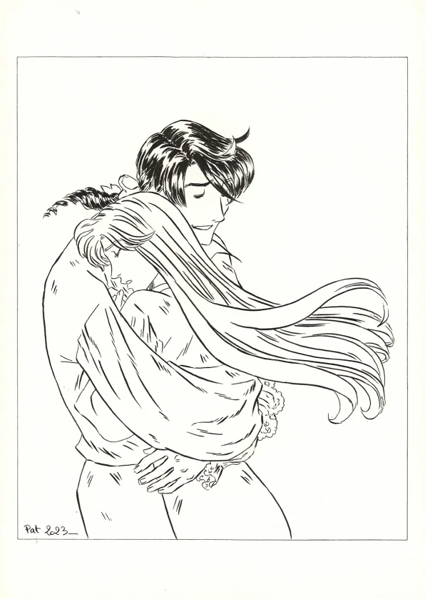 Illustration noir et blanc, La Rose écarlate , Patricia  Lyfoung 