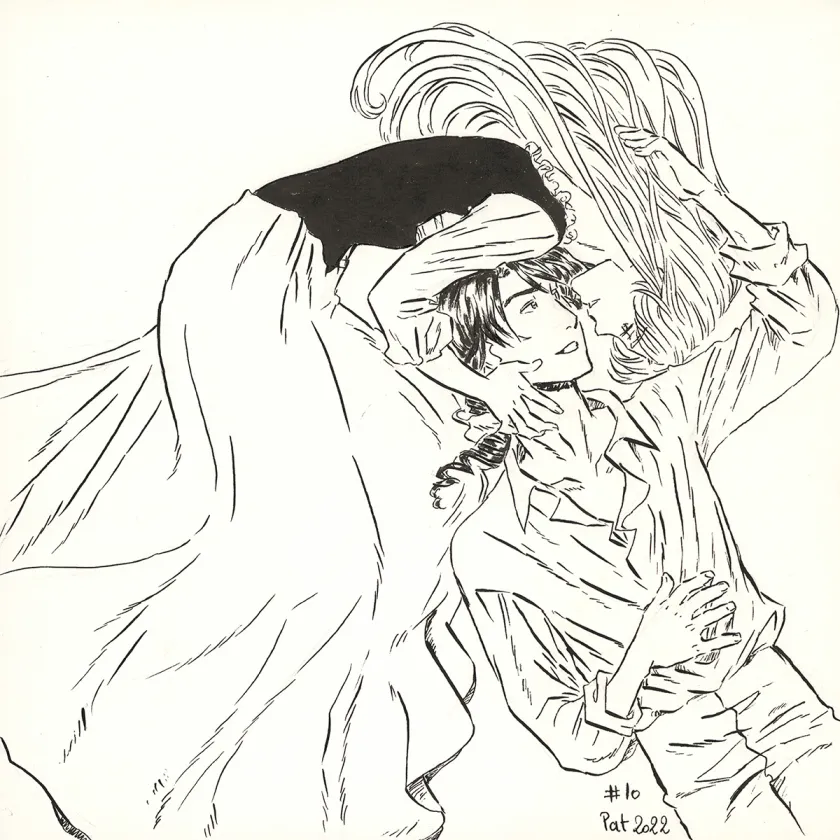 Illustration noir et blanc, La Rose écarlate , Patricia  Lyfoung 