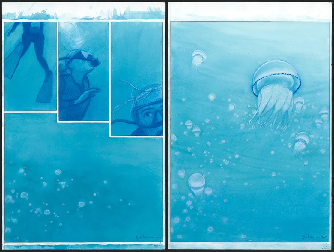 Colored original page, Octopolis, Gaétan Nocq