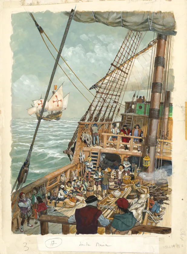Illustration couleur, Histoire des voiliers, Pierre Joubert