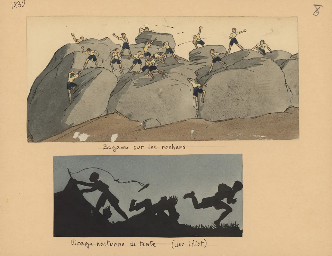 Illustration couleur, Du temps que j'étais "Boiscout", Pierre Joubert