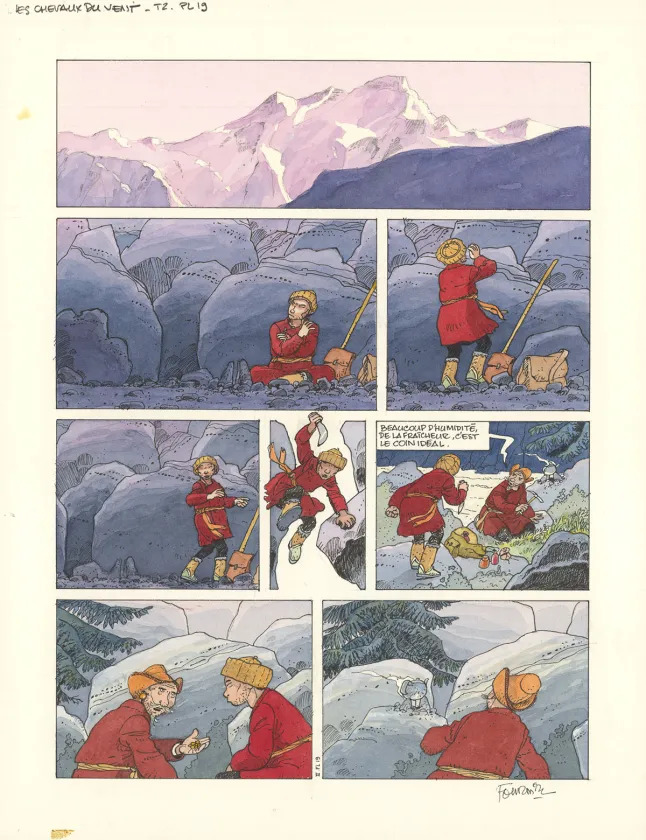 Colored original page, Les Chevaux du vent, Seconde partie, Jean-Claude Fournier