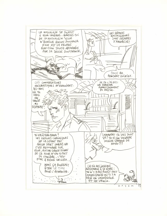Planche noir et blanc, Les Scorpions du Désert,  Wazem