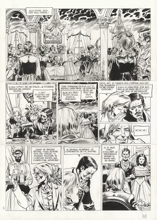 Black and white original page, Louisiana, La Couleur du Sang (T.2), Gontran Toussaint