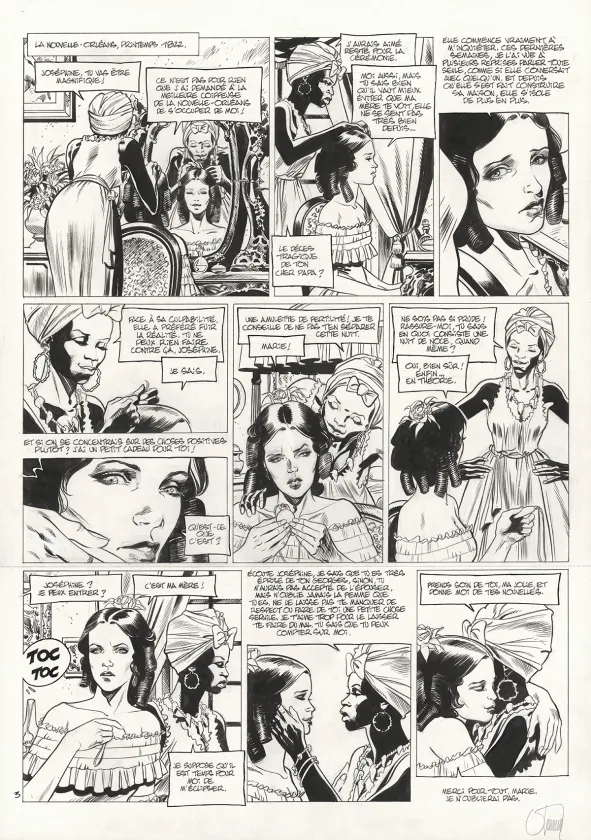 Black and white original page, Louisiana, La Couleur du Sang (T.2), Gontran Toussaint