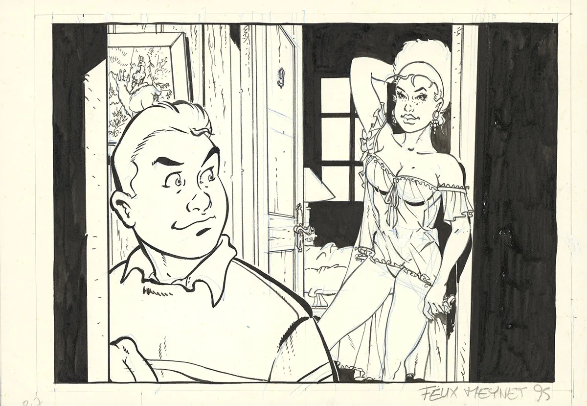 Illustration noir et blanc, Tatiana K., Félix Meynet