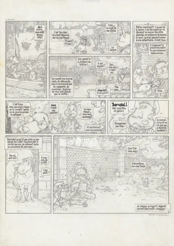 Black and white original page, Le Vent dans les Sables , L'Invitation au voyage (T.1), Michel Plessix