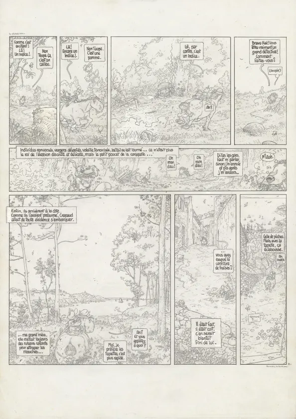 Planche noir et blanc, Le Vent dans les Sables , L'Invitation au voyage (T.1), Michel Plessix