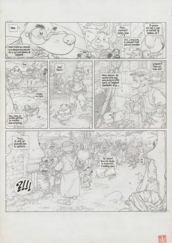Planche noir et blanc, Le Vent dans les Sables , L'Invitation au voyage (T.1), Michel Plessix