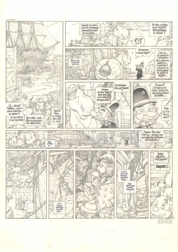 Black and white original page, Le Vent dans les Sables , L'Invitation au voyage (T.1), Michel Plessix