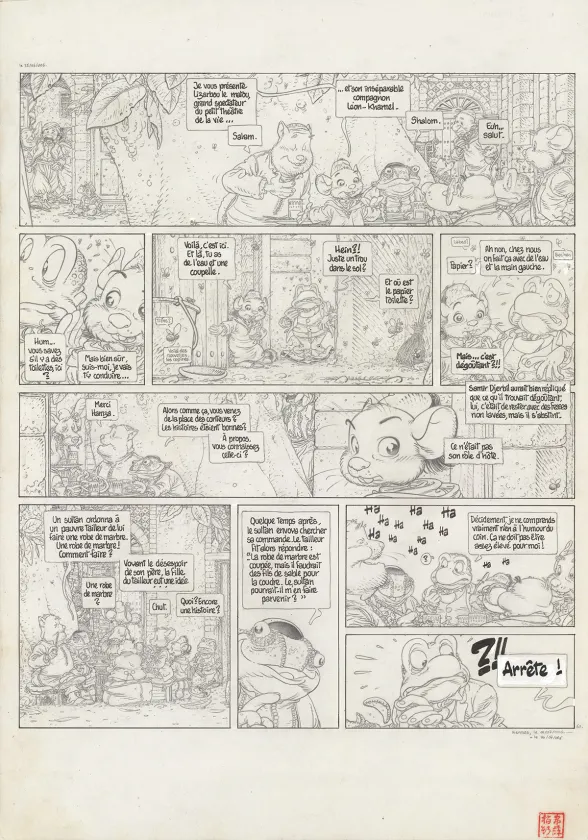 Planche noir et blanc, Le Vent dans les Sables , Le Chant des dunes (T.4), Michel Plessix