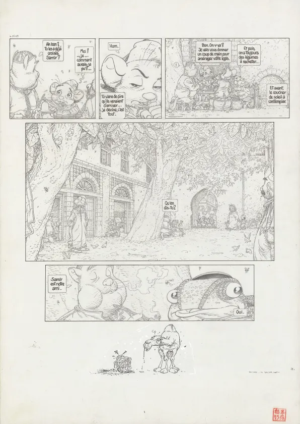 Black and white original page, Le Vent dans les Sables , La Tentation du Désert (T.3), Michel Plessix