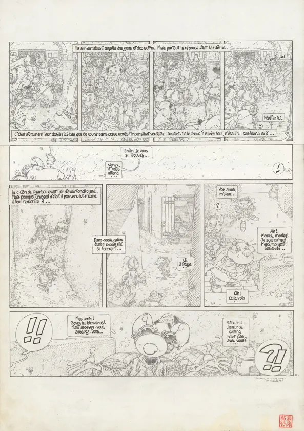 Black and white original page, Le Vent dans les Sables , La Tentation du Désert (T.3), Michel Plessix