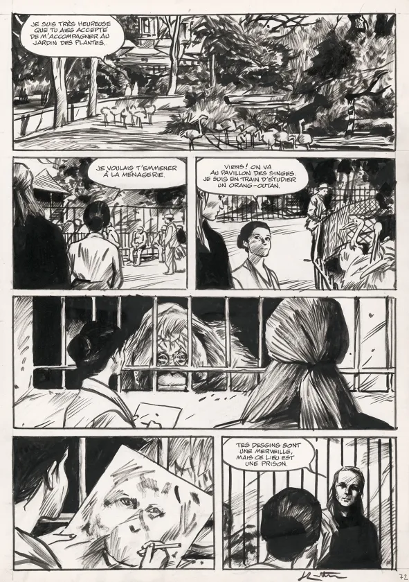 Planche noir et blanc, La Dernière Reine, Jean-Marc Rochette