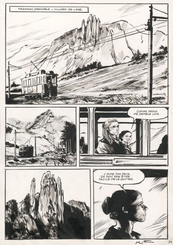 Black and white original page, La Dernière Reine, Jean-Marc Rochette