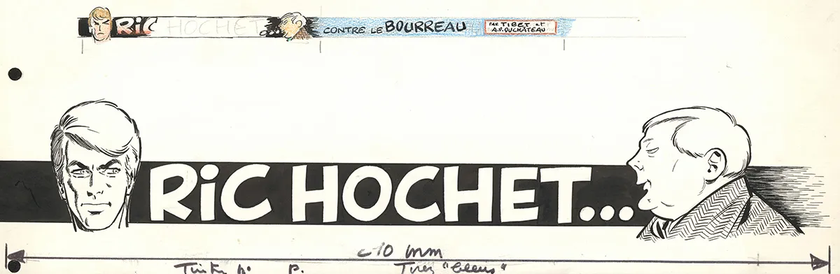 Black and white illustration, Ric Hochet, Ric Hochet contre le Bourreau (T.14),  Tibet