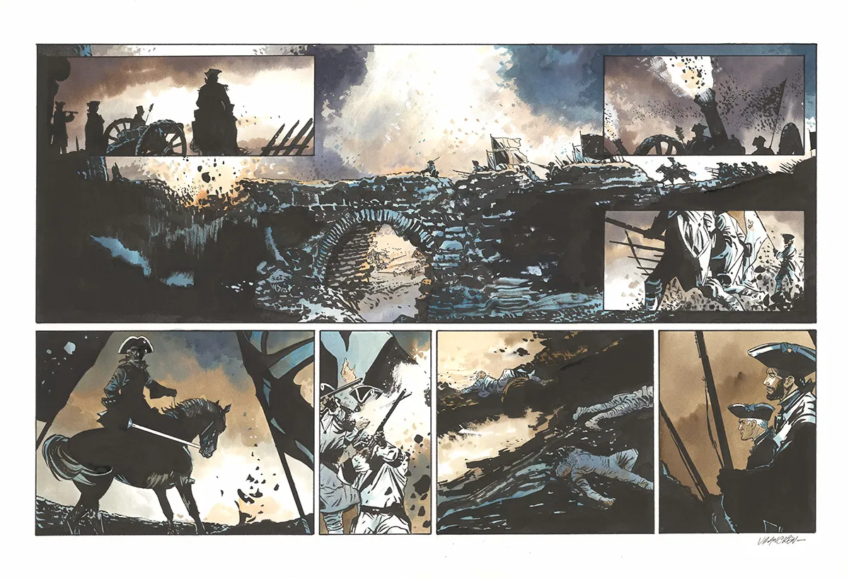 Colored original page, Nouvelle France, Bernard Vrancken