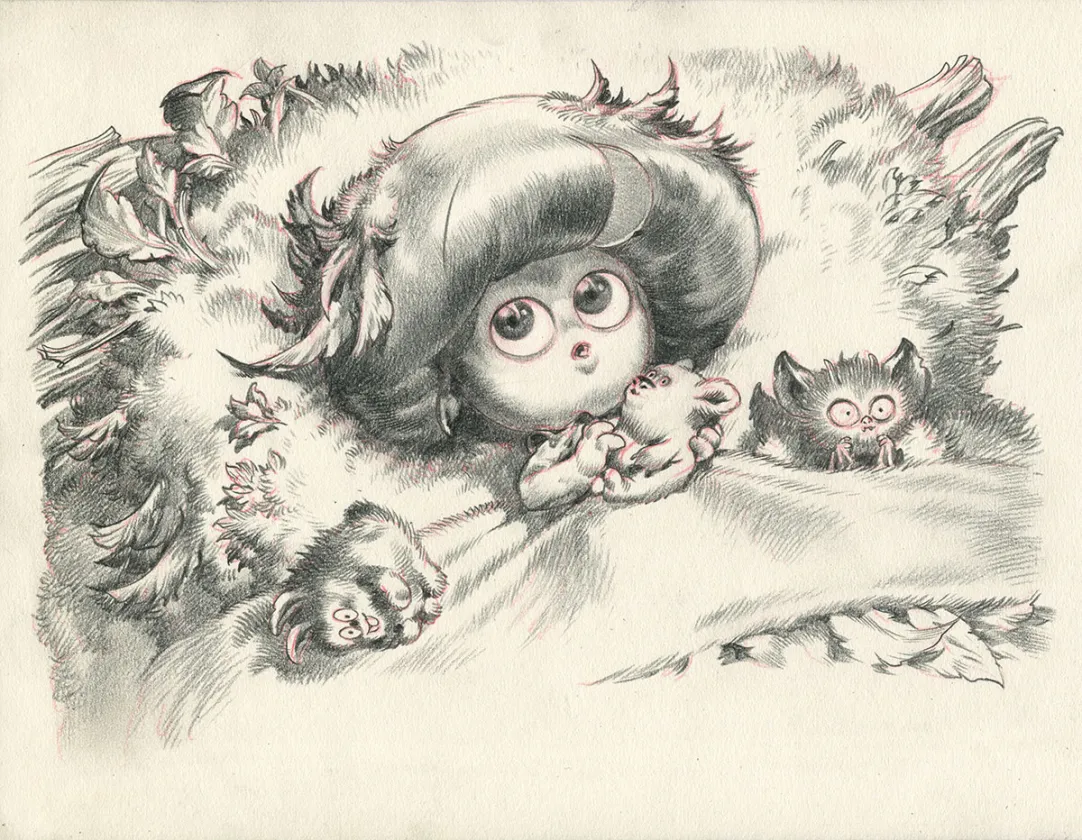 Black and white illustration, Monstre , Monstre est amoureux , Stan Manoukian