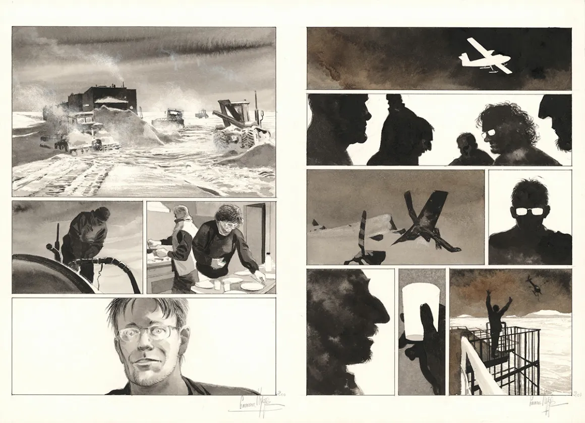 Colored original page, La Lune est blanche, Emmanuel Lepage