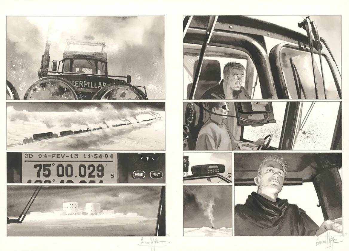 Planche noir et blanc, La Lune est blanche, Emmanuel Lepage