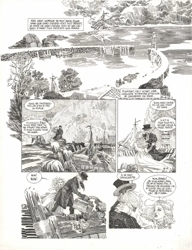 Planche noir et blanc, Les Travailleurs de la mer, Michel Durand