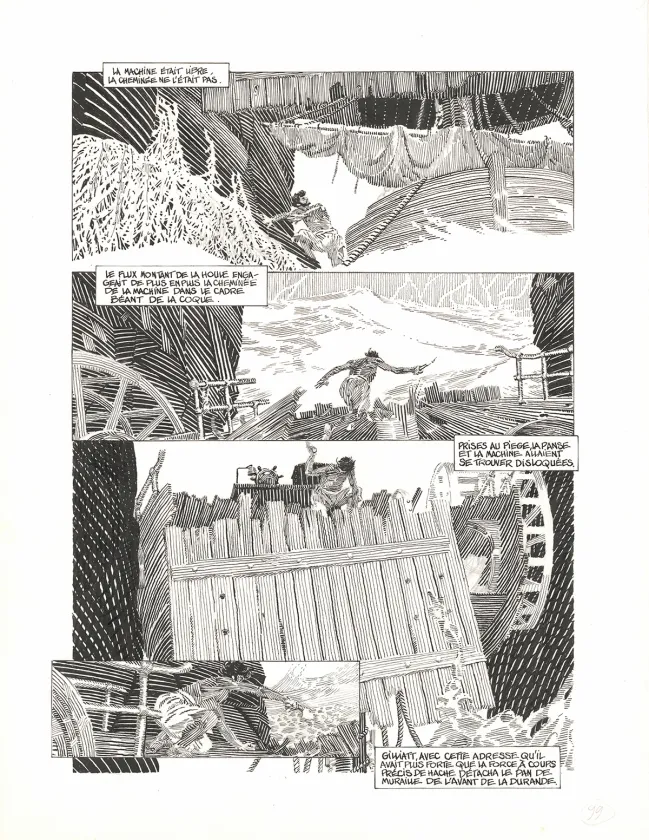 Planche noir et blanc, Les Travailleurs de la mer, Michel Durand
