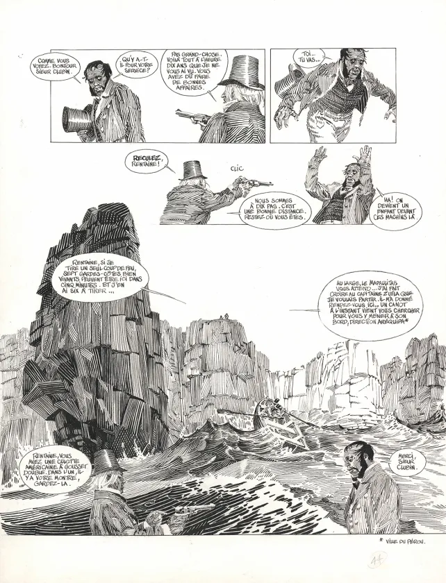 Planche noir et blanc, Les Travailleurs de la mer, Michel Durand