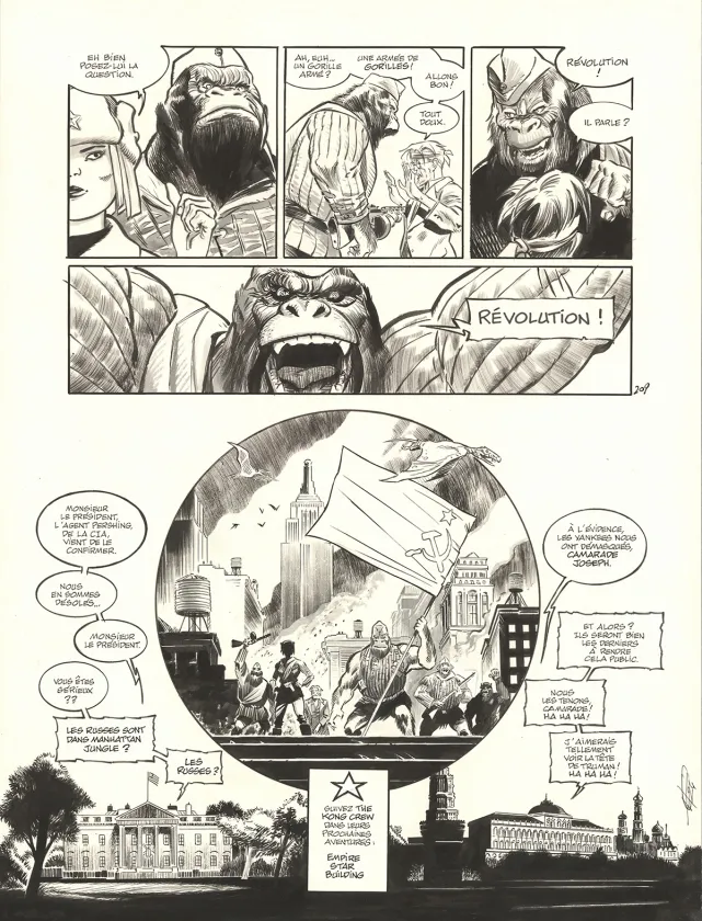 Planche noir et blanc, The Kong Crew, Central Dark (T.3), Eric Herenguel