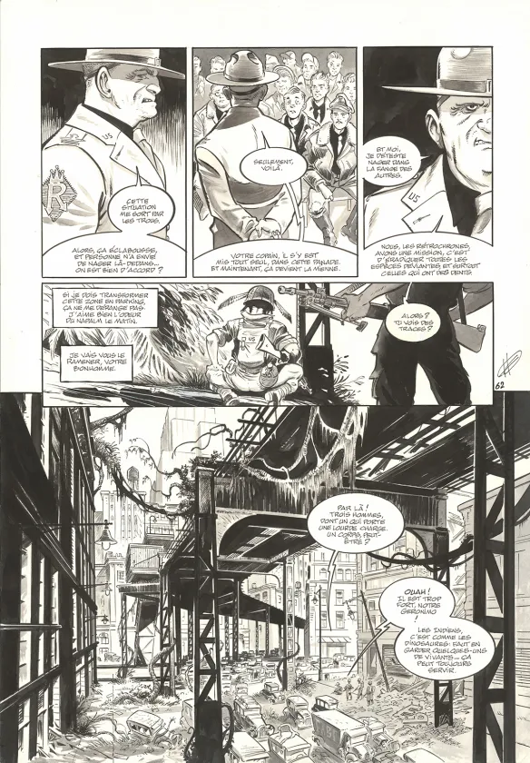 Black and white original page, The Kong Crew, Hudson Megalodon (T.2), Eric Herenguel